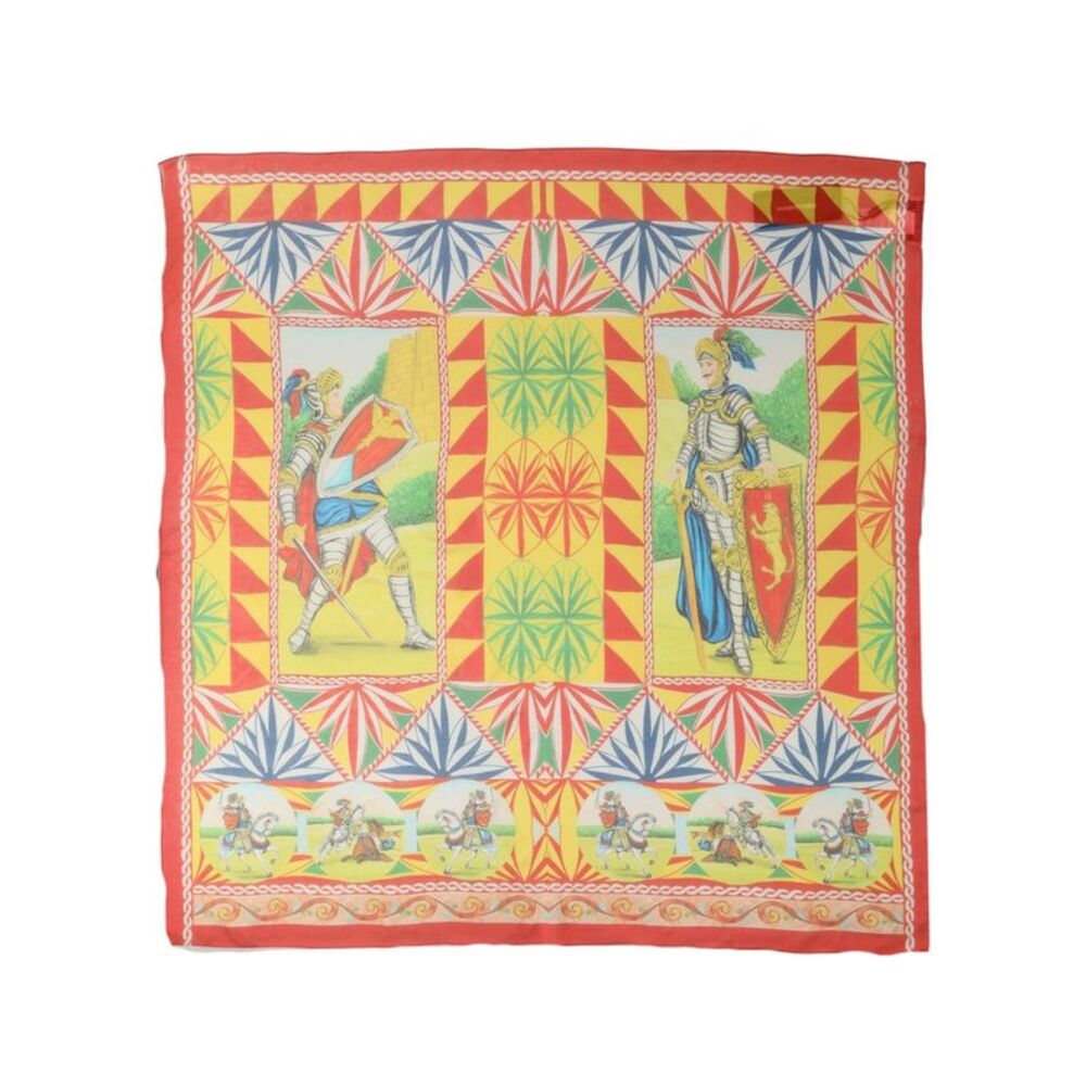 Dolce & Gabbana Multicolor Silk Carretto Print Foulard Women's Scarf